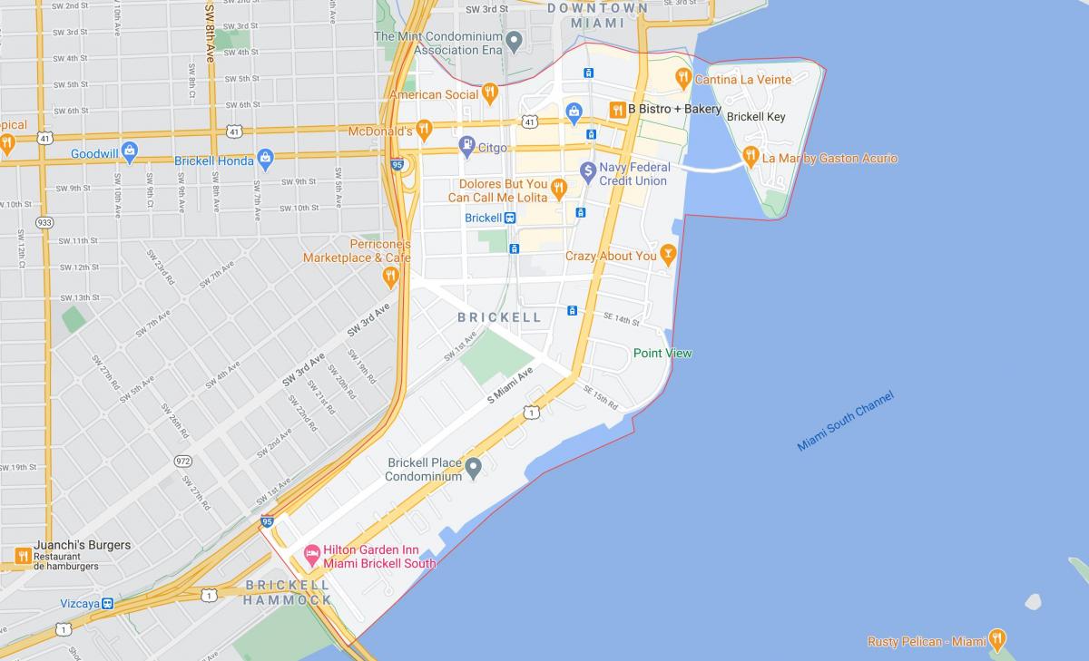 mapa de Miami Brickell