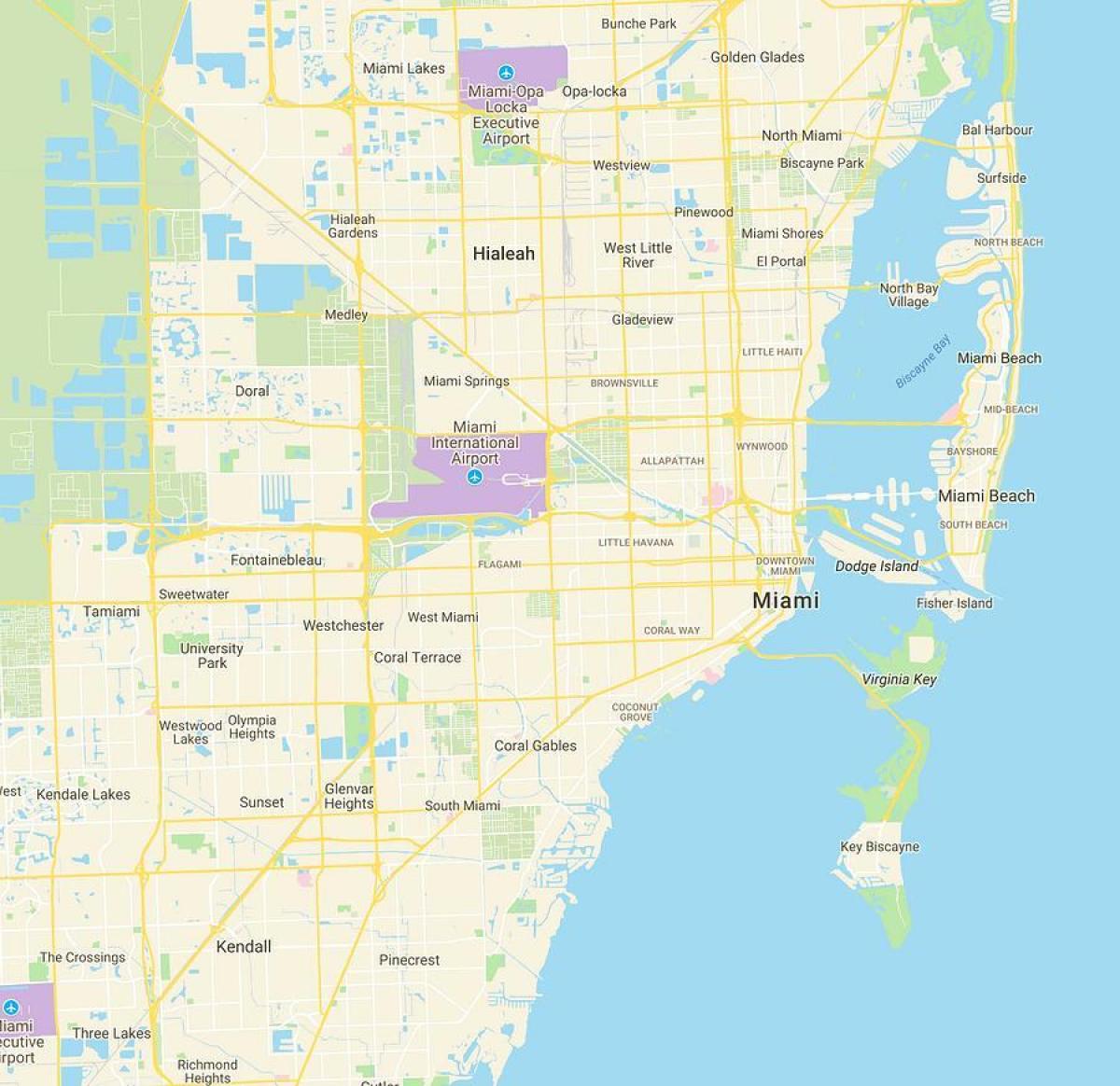 cidade de Miami mapa