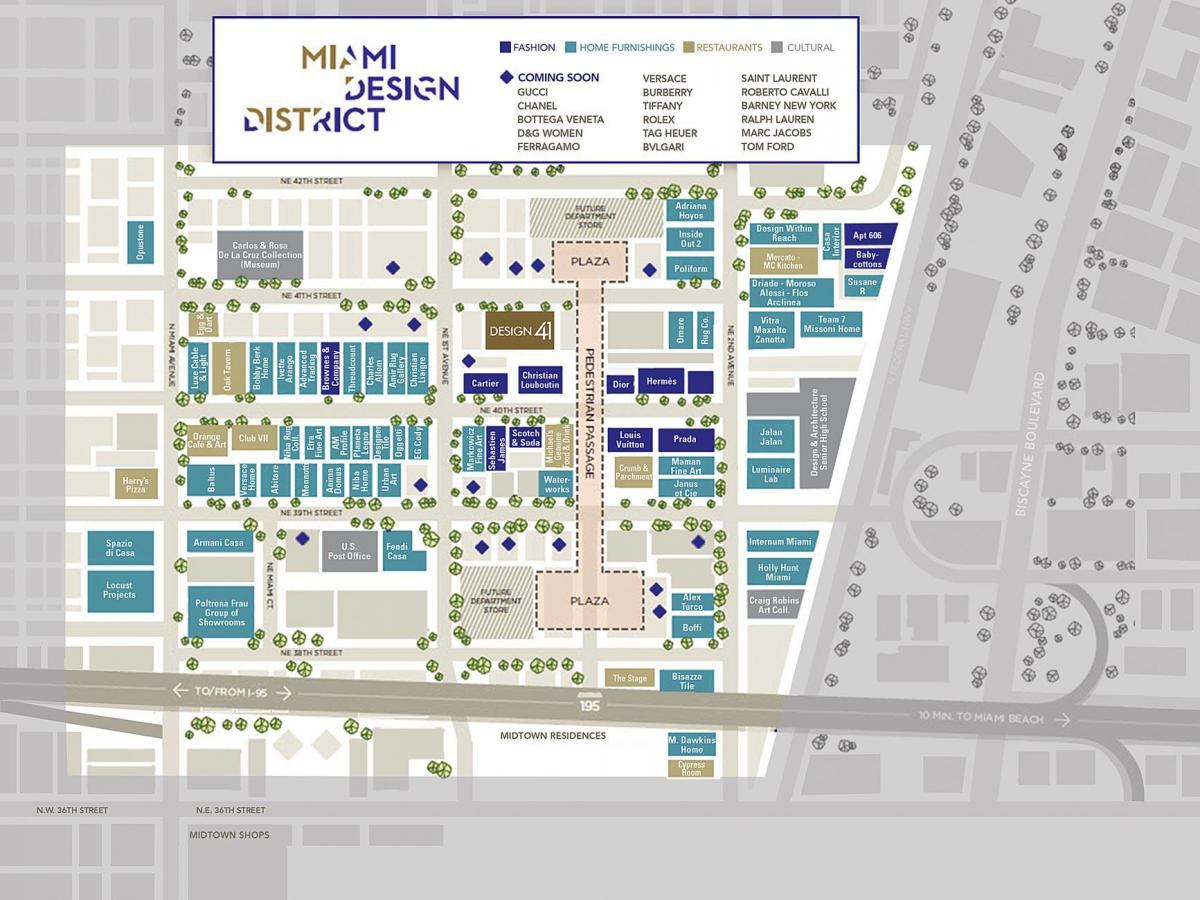 mapa de Miami design district