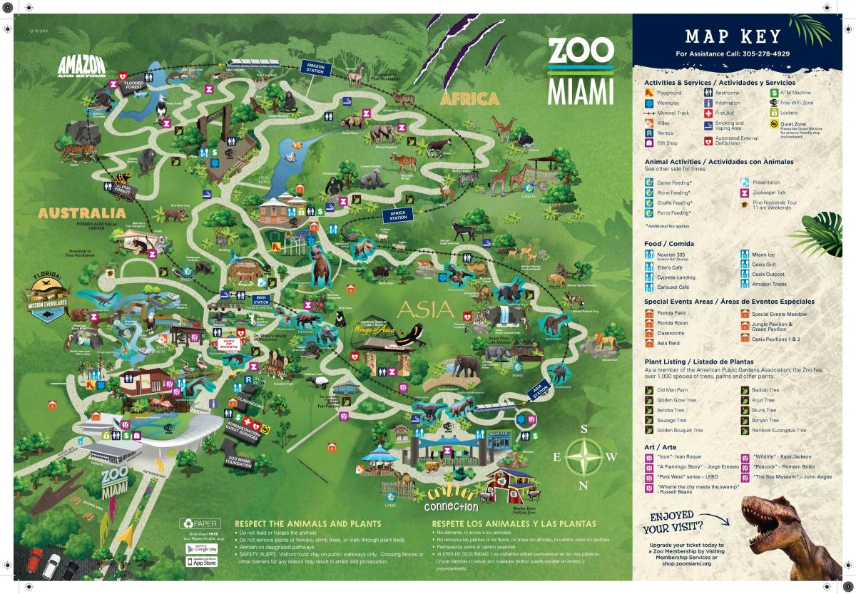 o zoológico de Miami mapa