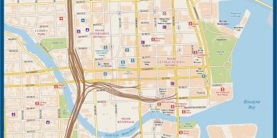 centro de miami mapa mapa da cidade de miami flórida eua