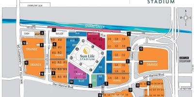 Sun Life stadium estacionamento mapa