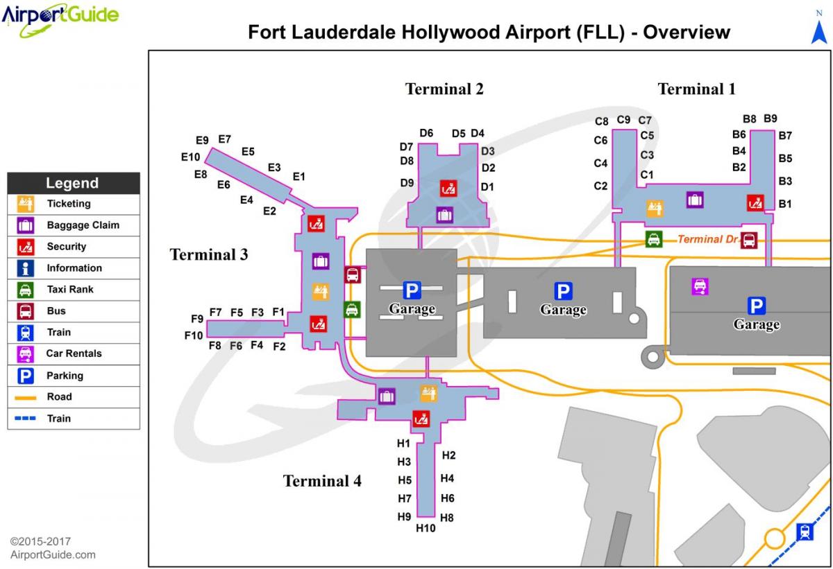 ft Lauderdale airport mapa do parque