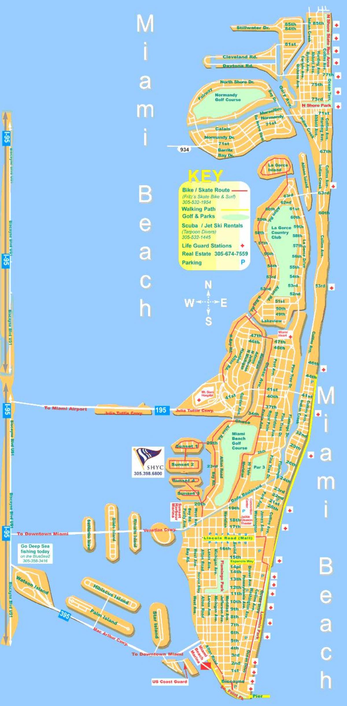 mapa de Miami beach