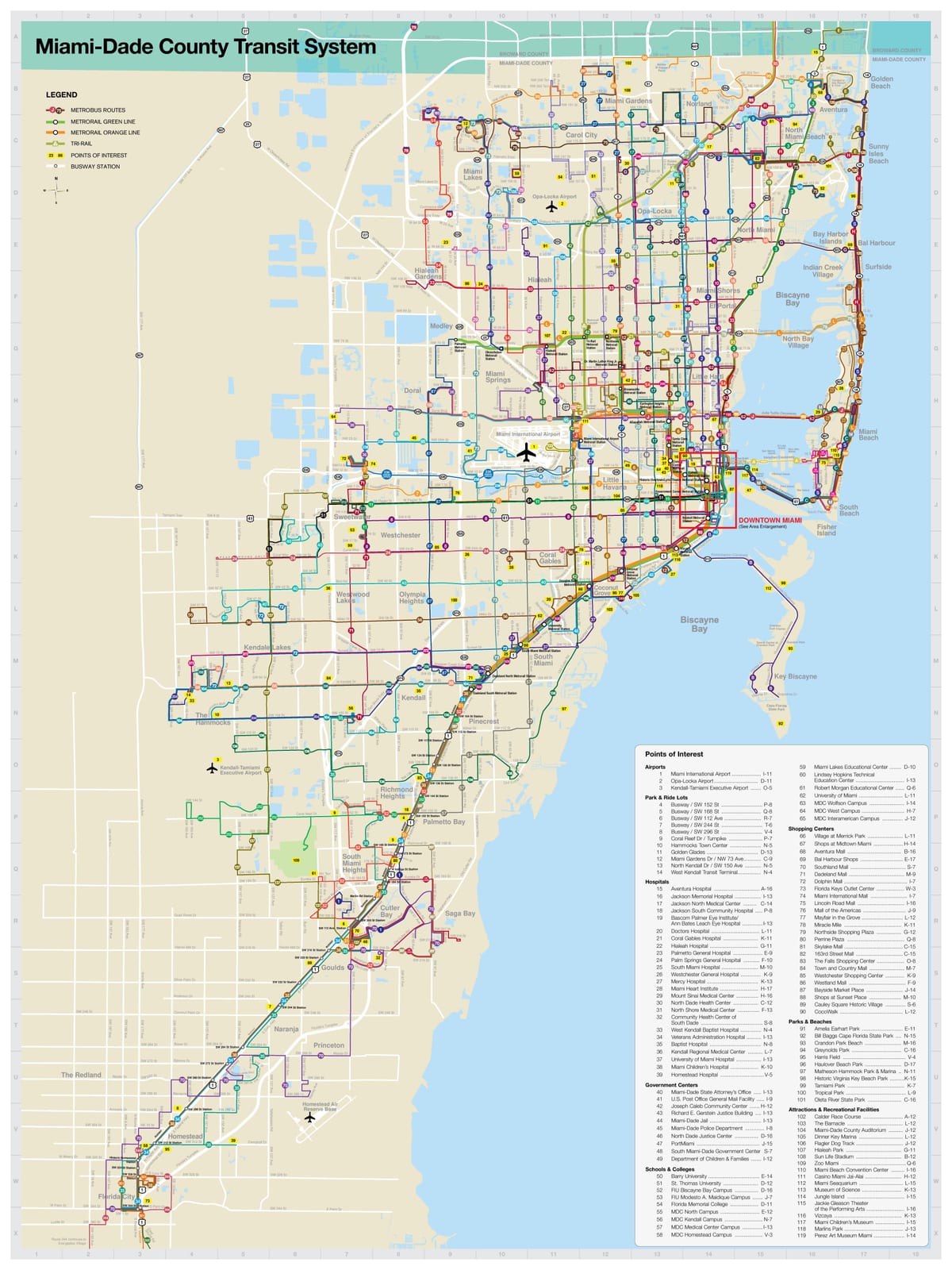 Miami pública de trânsito mapa