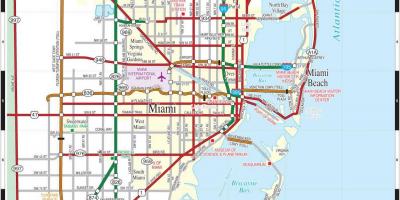 Estradas com portagem no mapa de Miami