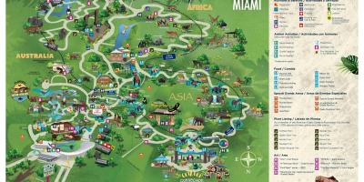 O zoológico de Miami mapa